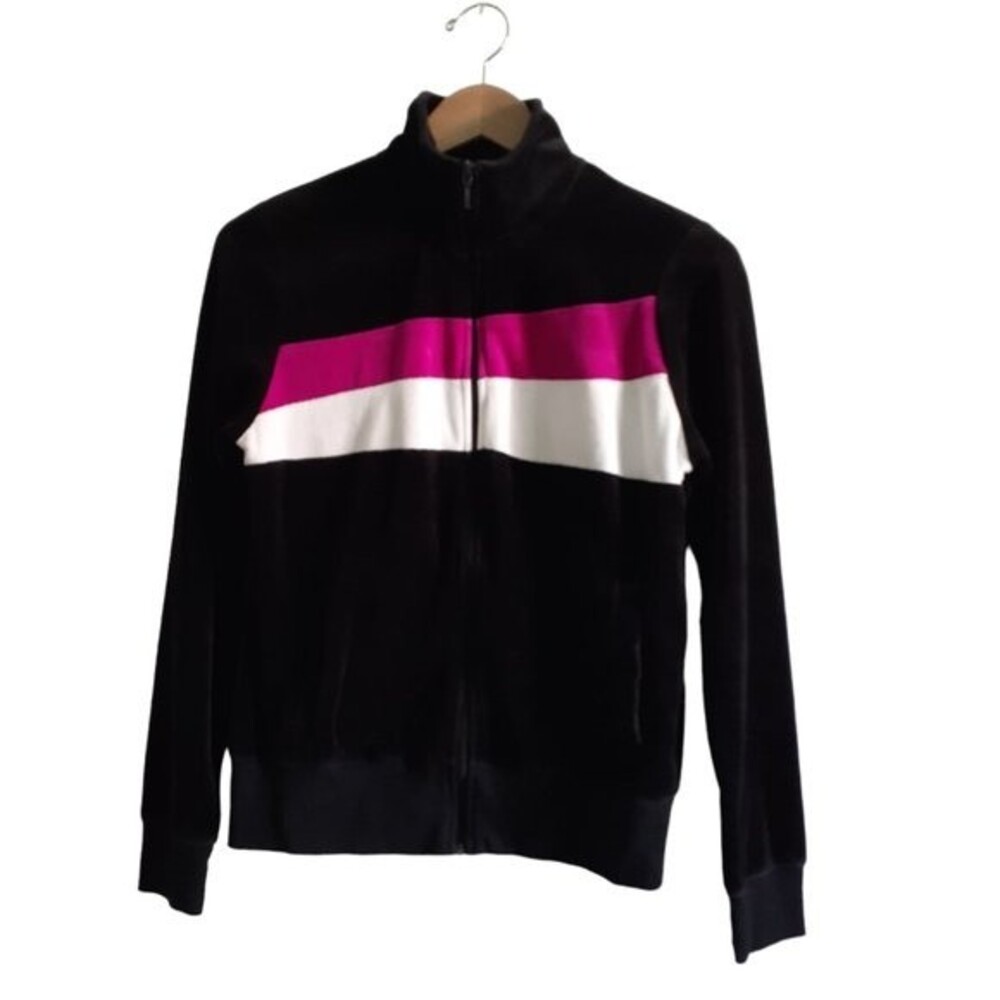Lady Foot Lockers Pink White Black Colorblock Full Zip Mock Neck Fleece  Jacket
